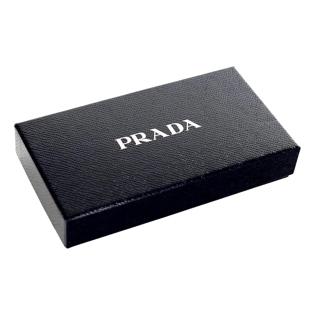 Prada Saffiano Long Continental Zip Wallet Orange Leather Gold Logo