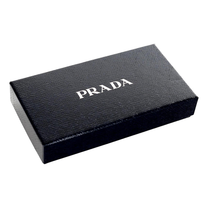 Prada Saffiano Long Continental Zip Wallet Orange Leather Gold Logo