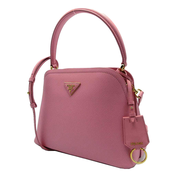 Prada Medium Saffiano Leather Prada Matinee Handbag Petalo Pink