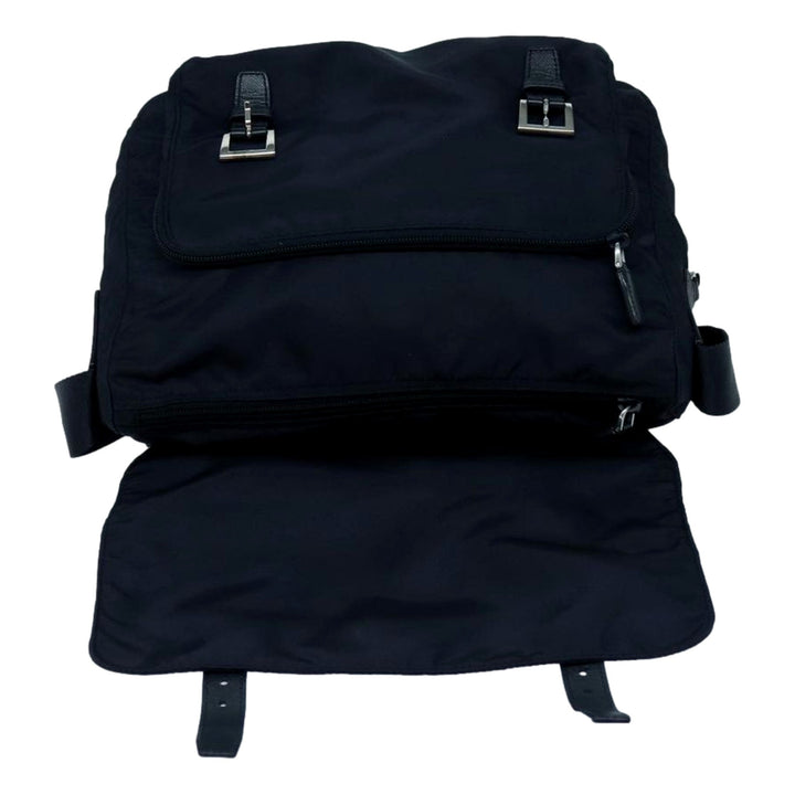 Prada Tessuto Re-Nylon Messenger Crossbody Bag Blue+Nero Navy Medium