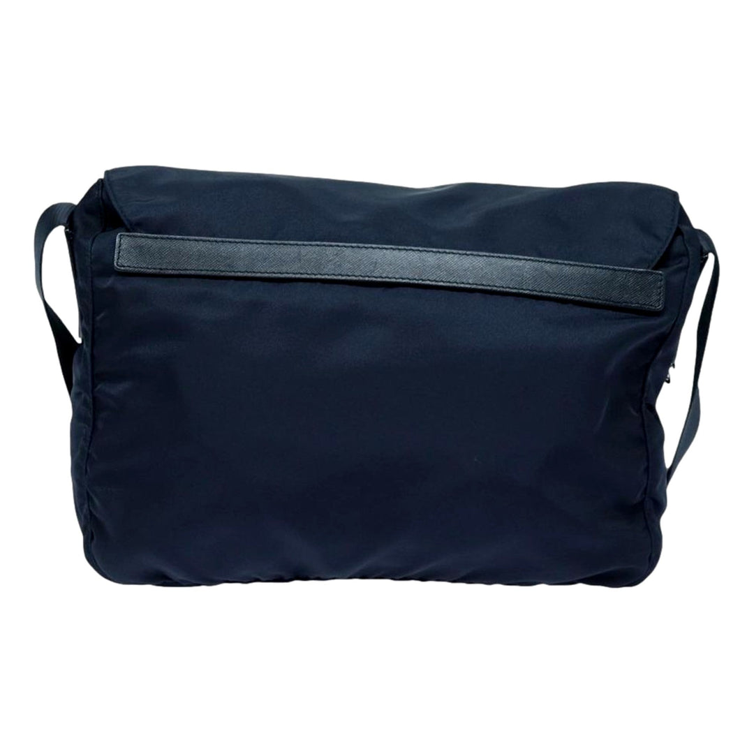Prada Tessuto Re-Nylon Messenger Crossbody Bag Blue+Nero Navy Medium