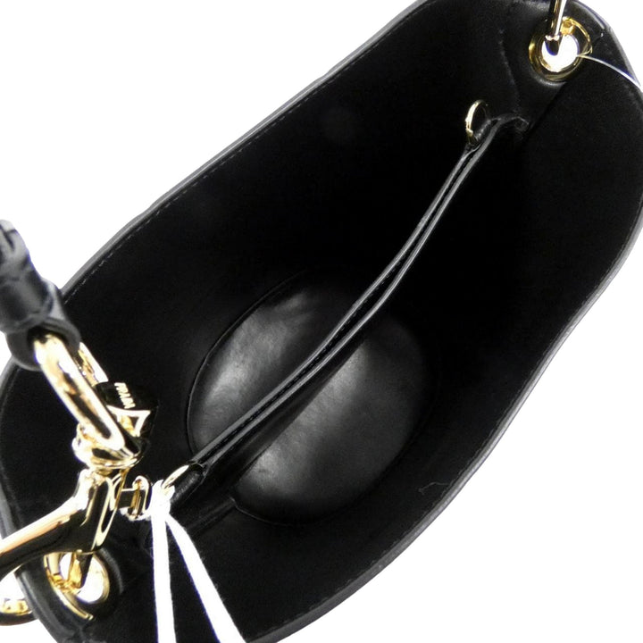 Prada Soft Calf Leather Bucket Crossbody Handbag Nero Black