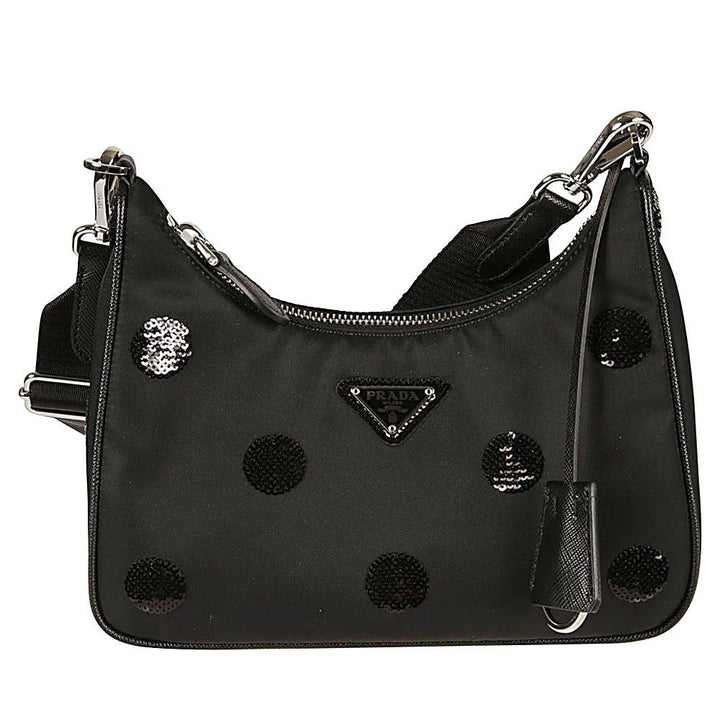 Prada Re-Edition 2005 Hobo Bag Tessuto Nylon Sequin Embellished