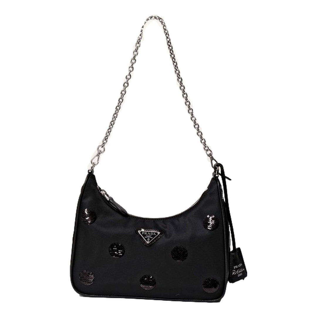 Prada Re-Edition 2005 Hobo Bag Tessuto Nylon Sequin Embellished