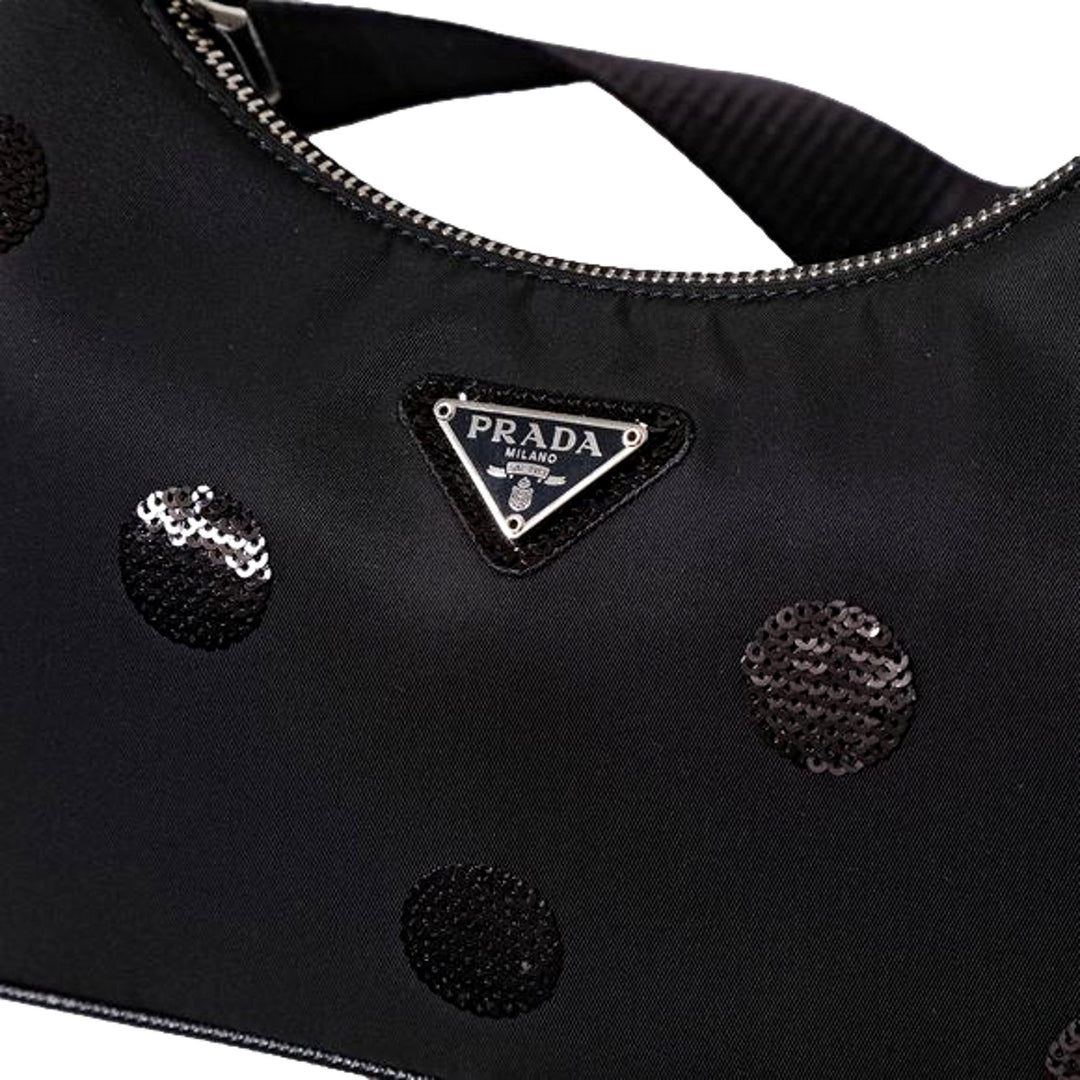 Prada Re-Edition 2005 Hobo Bag Tessuto Nylon Sequin Embellished
