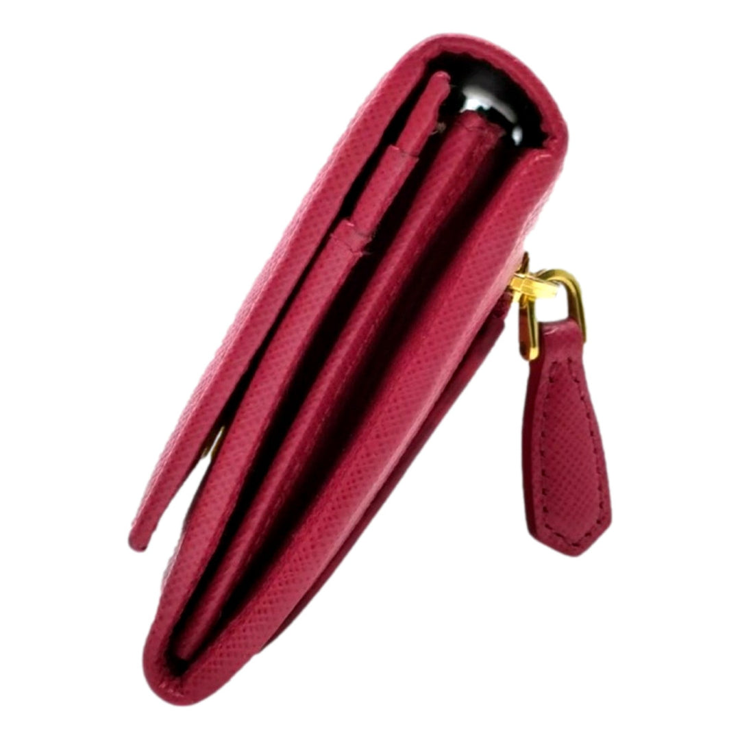 Prada Continental Flap Wallet With Detachable Chain Card Case Peonia Pink