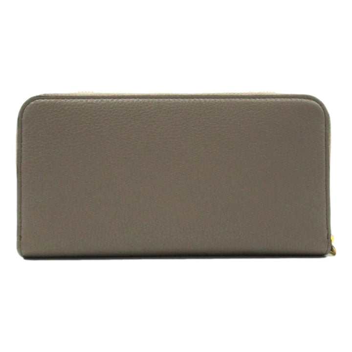 Prada Continental Zip-Around Wallet Saffiano Leather Argilla Grey