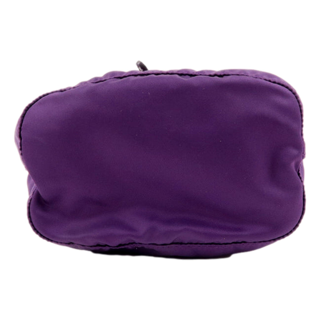 Prada UVA Purple Tessuto Nylon Triangle Logo Drawstring Bucket Bag