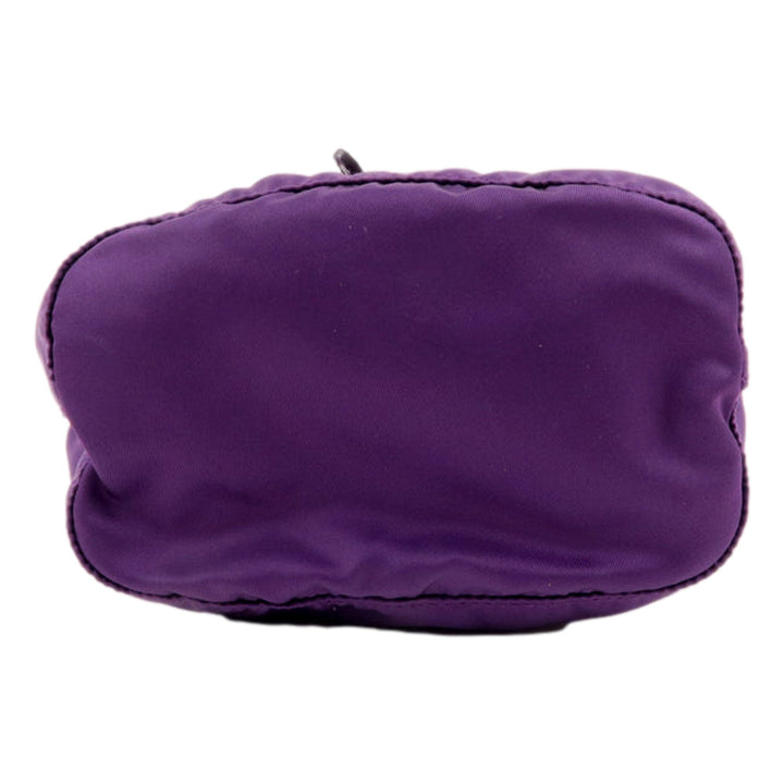Prada UVA Purple Tessuto Nylon Triangle Logo Drawstring Bucket Bag