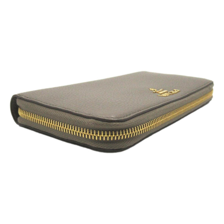 Prada Saffiano Leather Large Continental Wallet Argilla and Astrale Grey Blue
