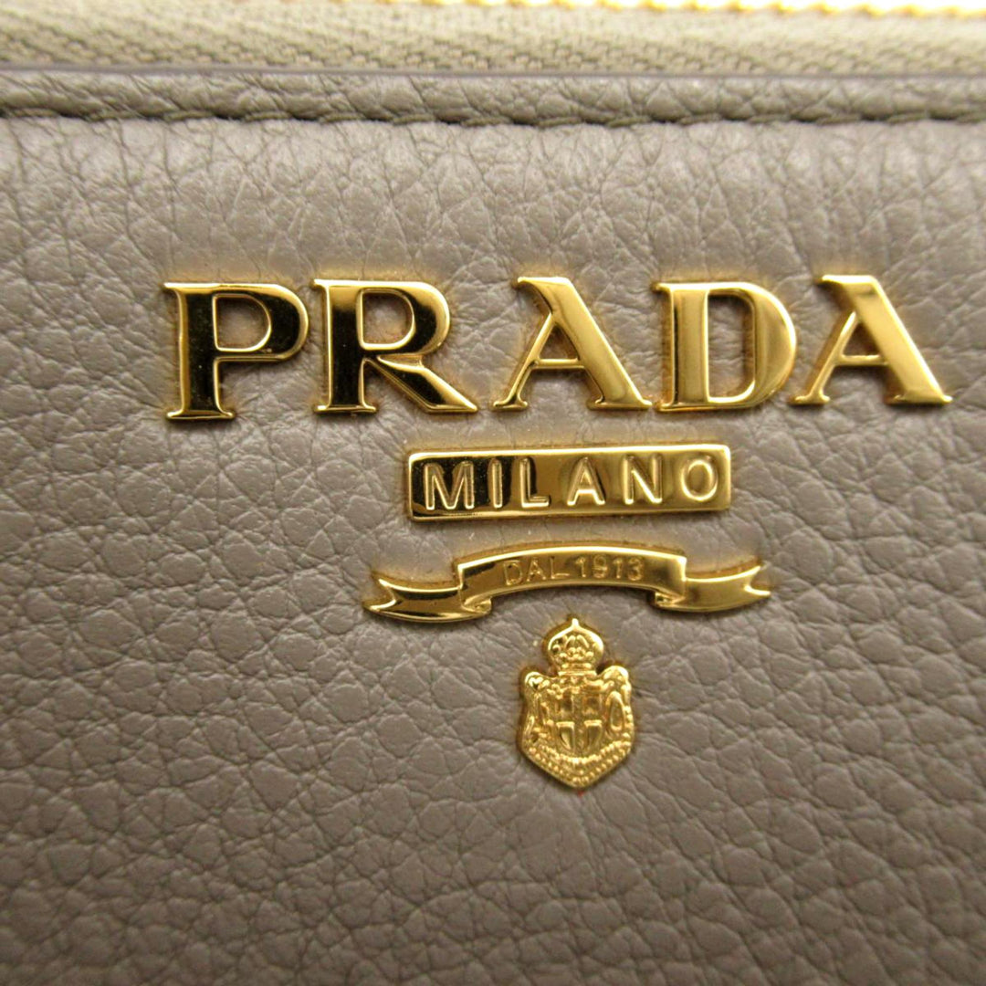 Prada Saffiano Leather Large Continental Wallet Argilla and Astrale Grey Blue