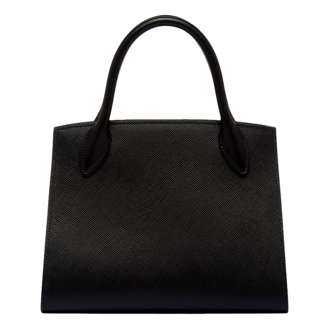 Prada Monochrome Saffiano Top Handle Crossbody Tote Bag Black