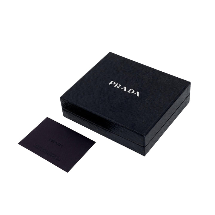 Prada Black Vitello Grain Leather Card  Bifold Wallet