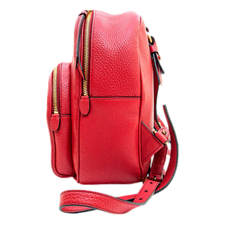 Prada Vitello Daino Convertible Front Pocket Backpack Red Gold Hardware