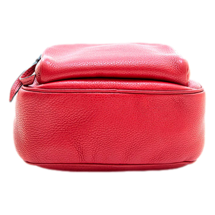 Prada Vitello Daino Convertible Front Pocket Backpack Red Gold Hardware