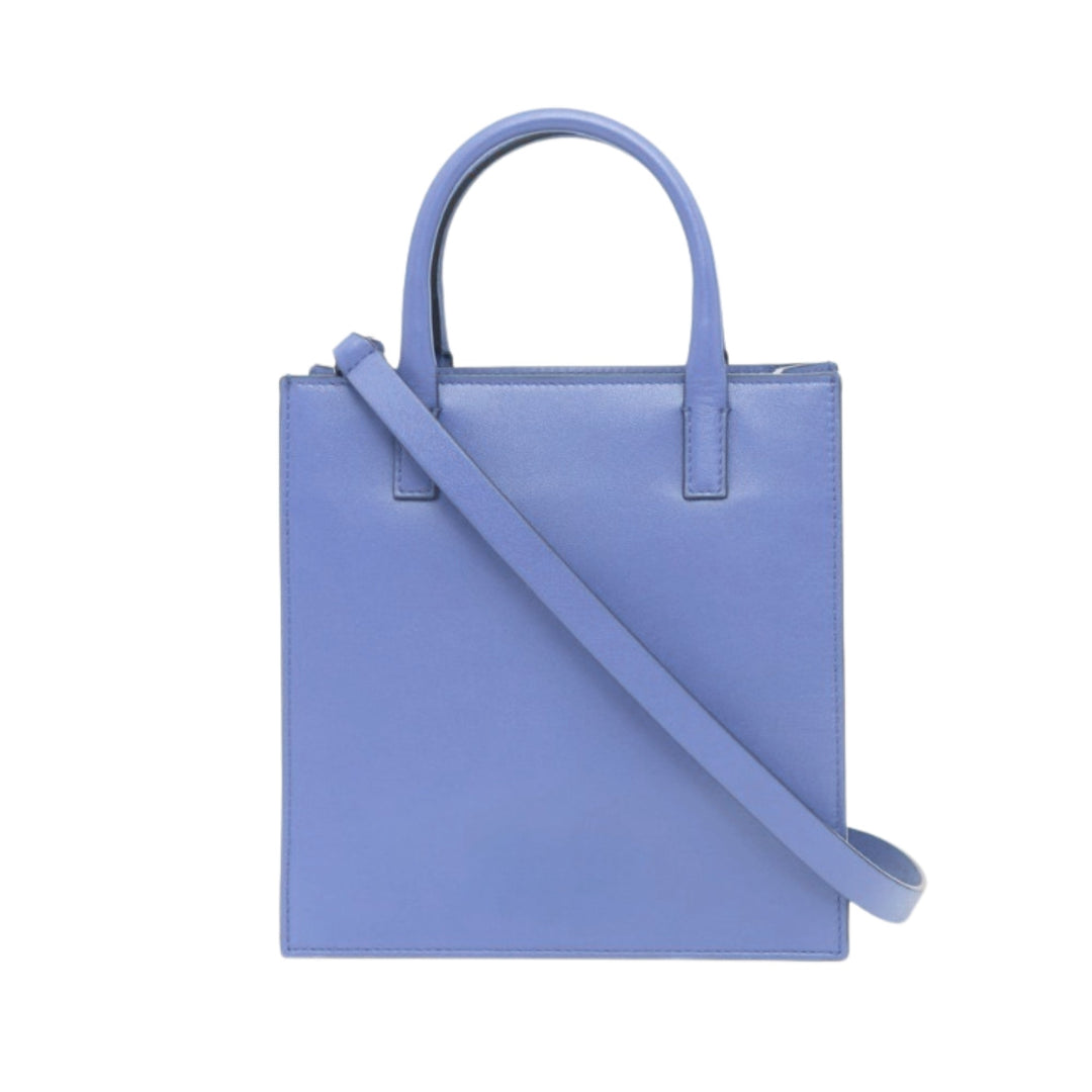 Valentino Garavani VLogo Walk Mini Crossbody Tote Bag Blue Calf Leather