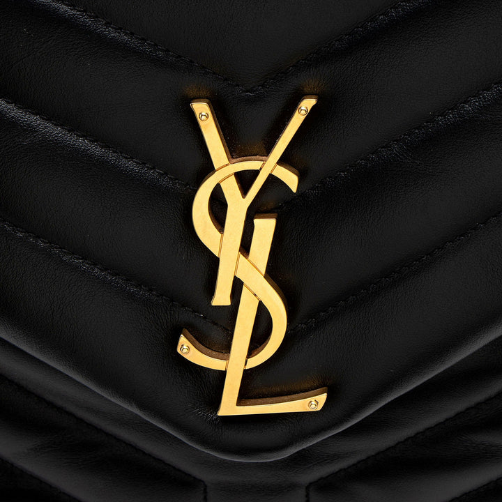 Saint Laurent LouLou Large Matelassé Lambskin Black Shoulder Crossbody Bag