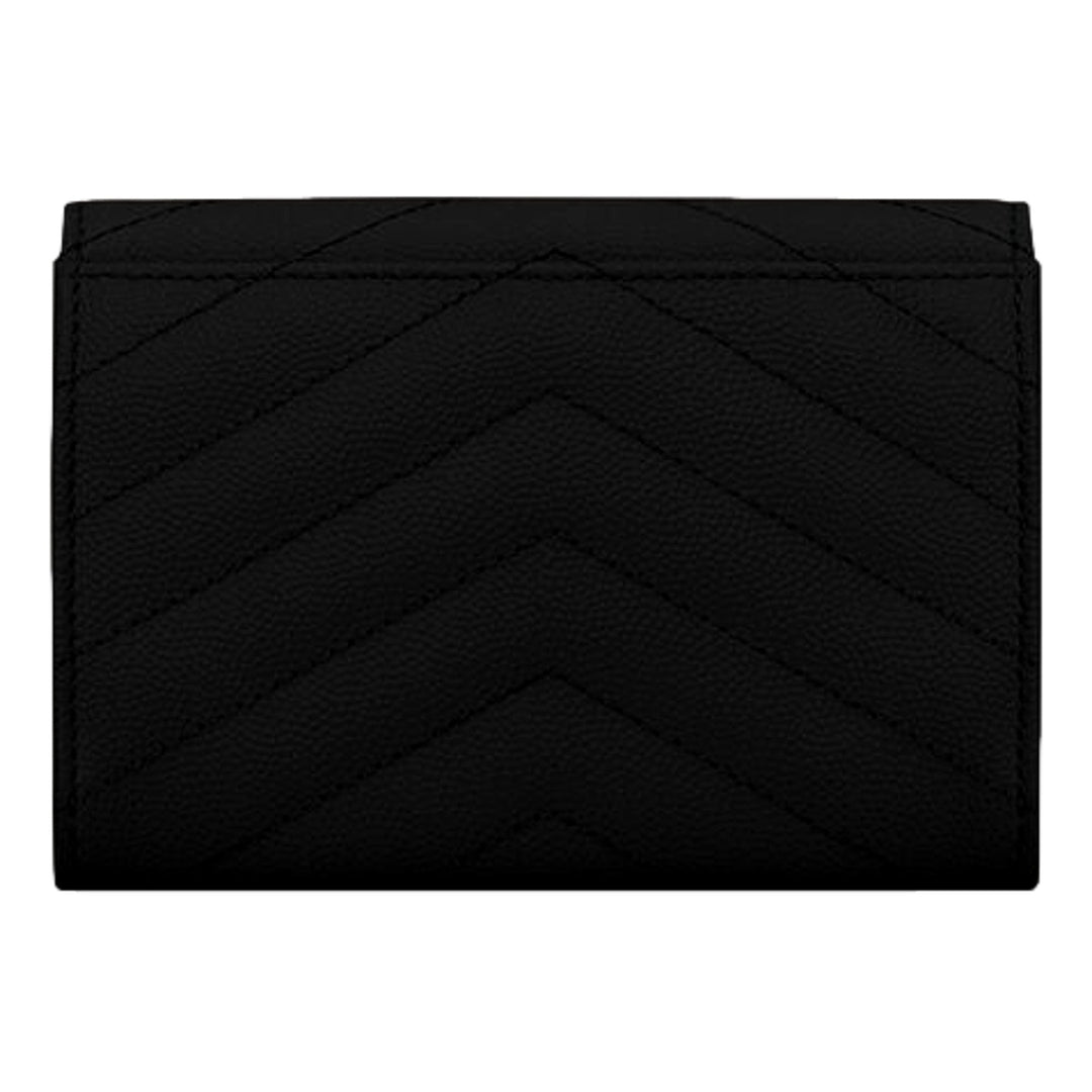 Saint Laurent Cassandre Matelassé Small Envelope Wallet In Grain de Poudre Leather