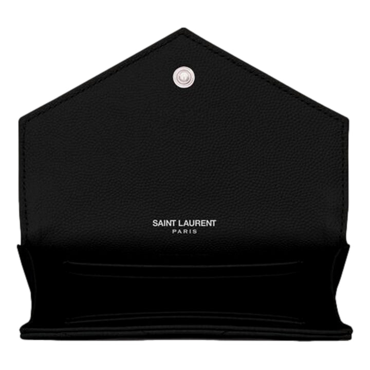 Saint Laurent Cassandre Matelassé Small Envelope Wallet In Grain de Poudre Leather