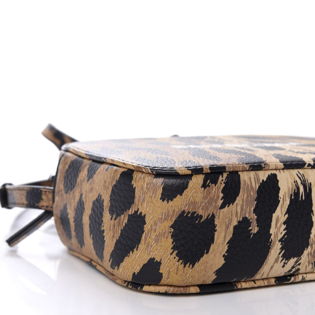 Balenciaga Calfskin Logo Printed Leopard XS Everyday Camera Bag
