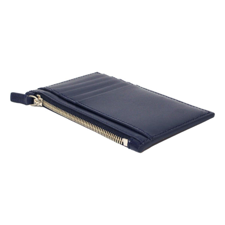 Balenciaga Cash Navy Leather Large Coin Card Holder Wallet