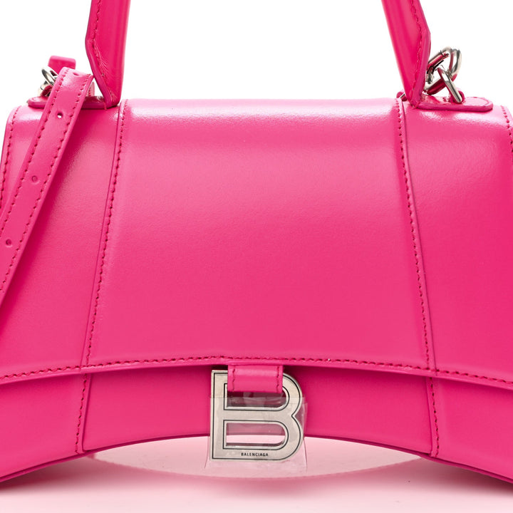Balenciaga Hourglass Top Handle Shiny Box Acid Fuchsia 593546
