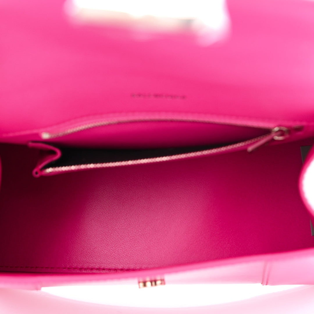 Balenciaga Hourglass Top Handle Shiny Box Acid Fuchsia 593546