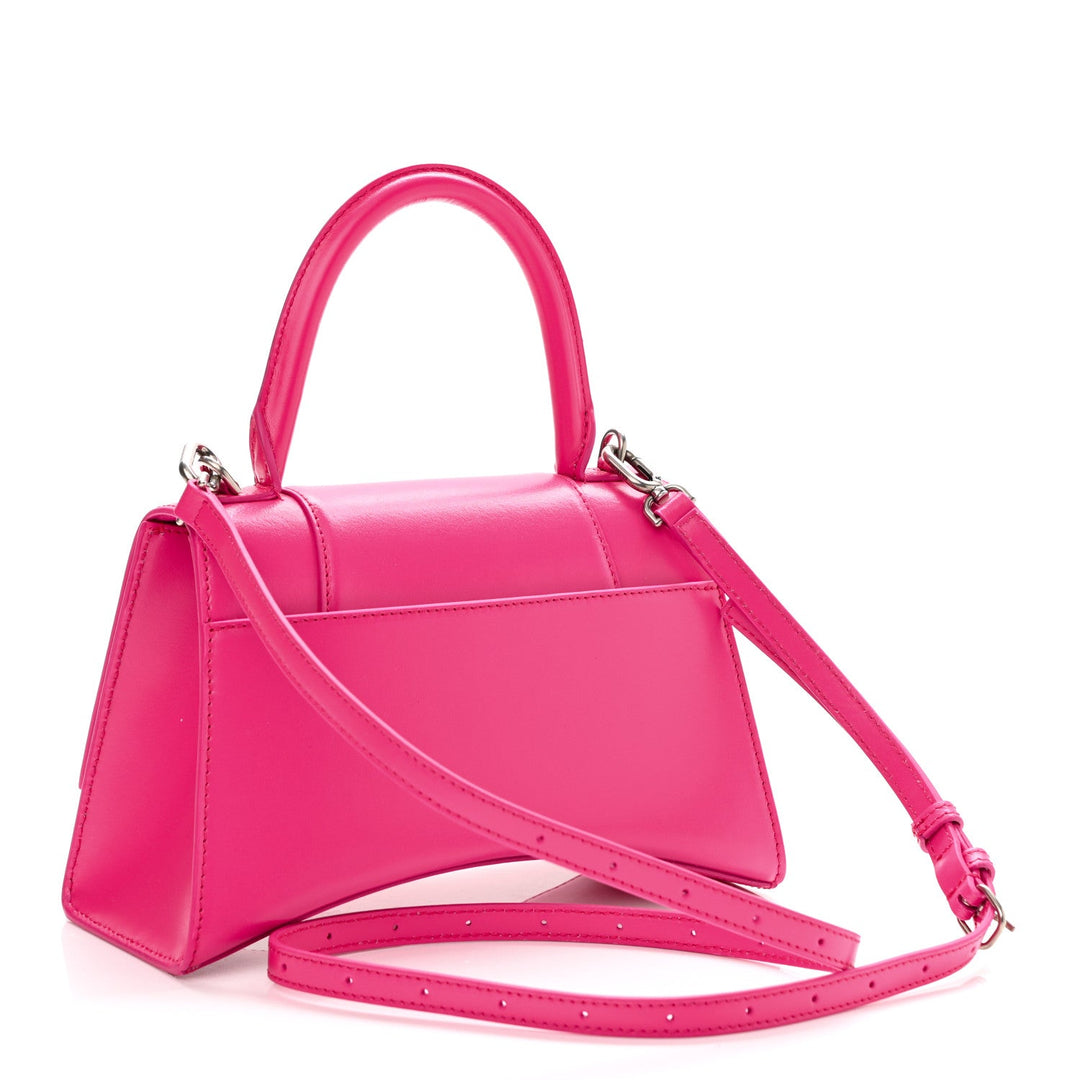 Balenciaga Hourglass Top Handle Shiny Box Acid Fuchsia 593546