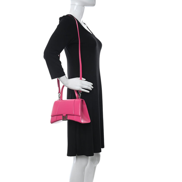 Balenciaga Hourglass Top Handle Shiny Box Acid Fuchsia 593546