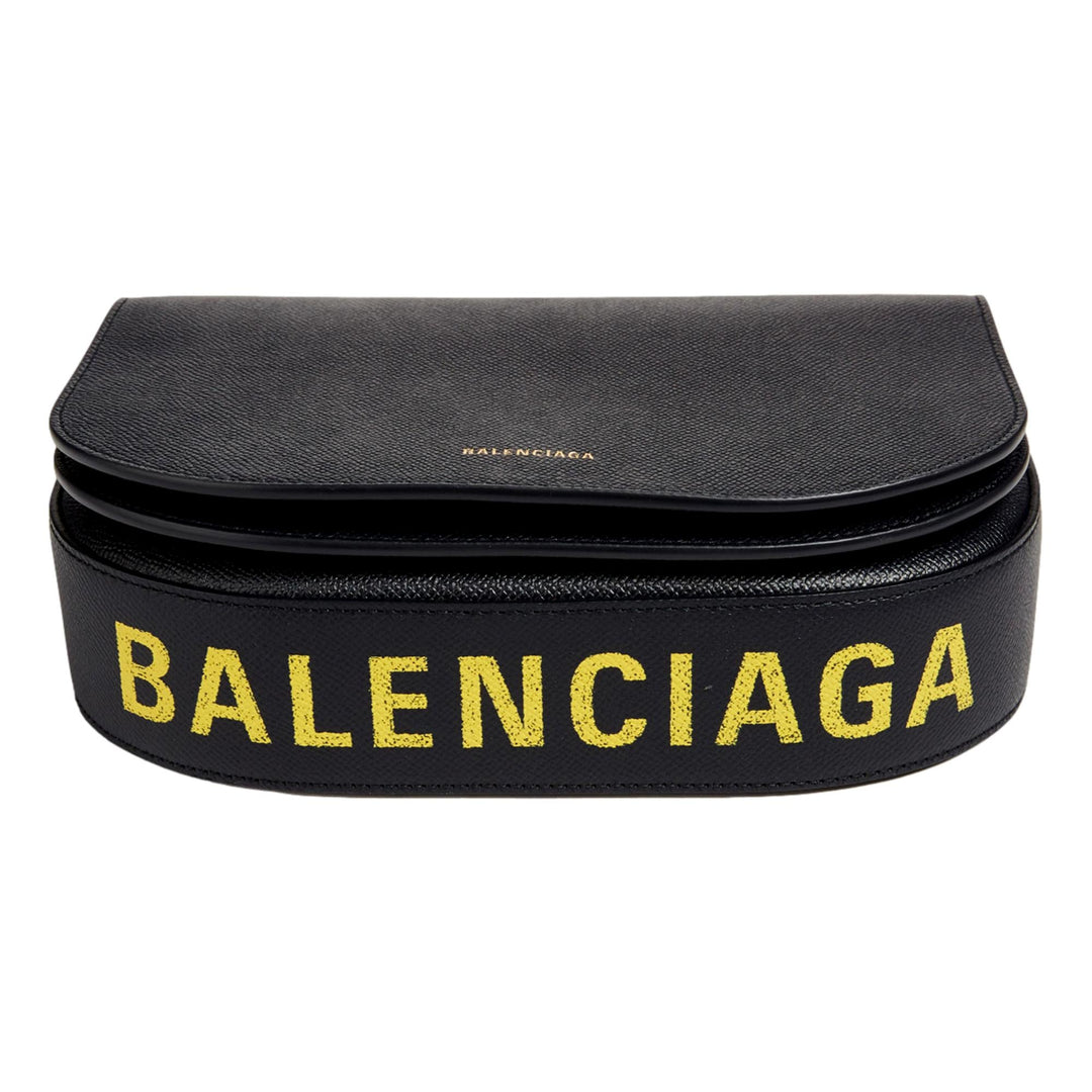 Balenciaga Ville Day Navy Grained Leather Shoulder Bag