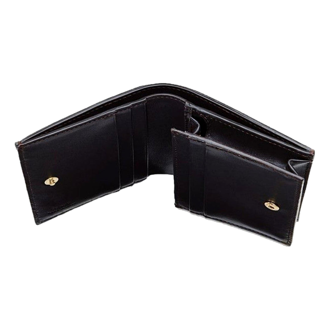 Fendi Calf Leather F Logo Brown Pink Small Bifold Wallet