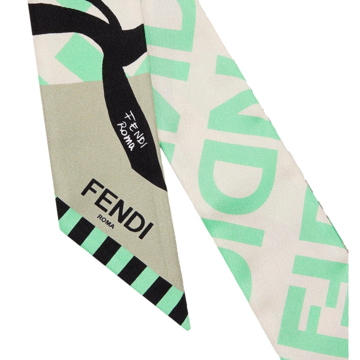 Fendi Wrappy Silk Edamame/Green Scarf
