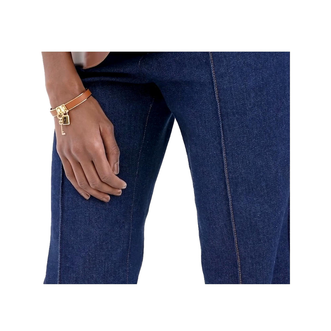 Fendi Master Key Brandy Leather Gold Medium Bracelet