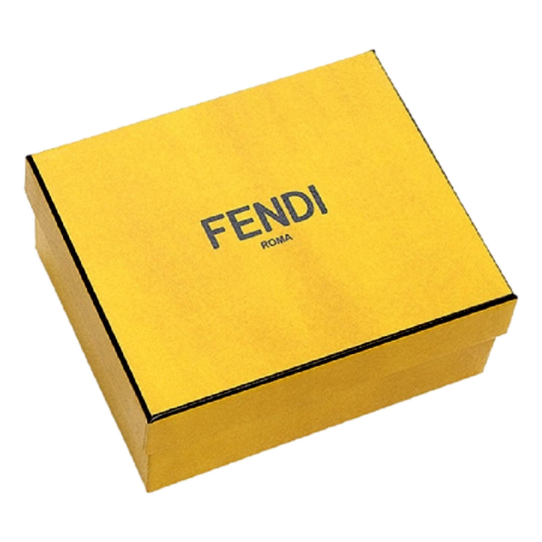Fendi Peekaboo Orange Grained Leather Card Case Wallet