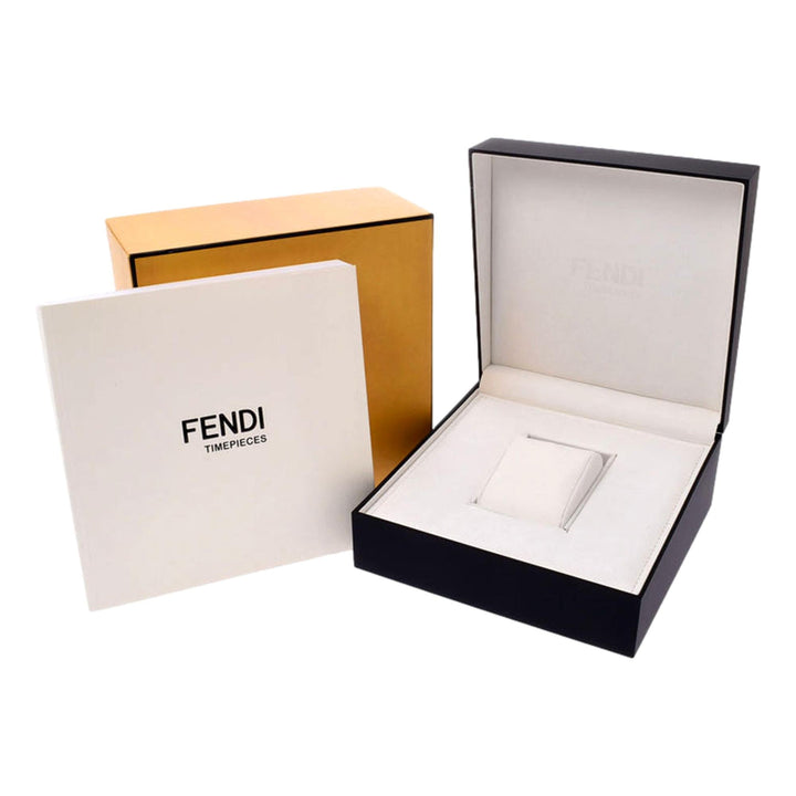 Fendi Runaway Rose Gold Black Calf Leather 36 MM Fashion Watch