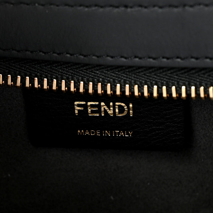 Fendi O'Lock Swing FF Logo Anthracite Gray Chenille Shoulder Bag