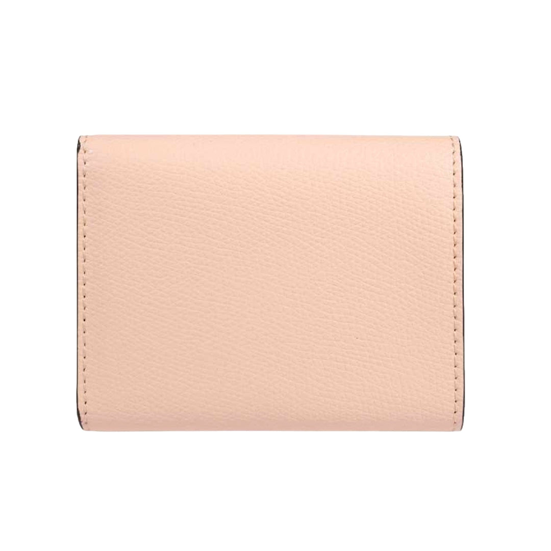 Fendi O'Lock Wallet Micro Trifold Rose Pink Tortora Gray Calf Leather