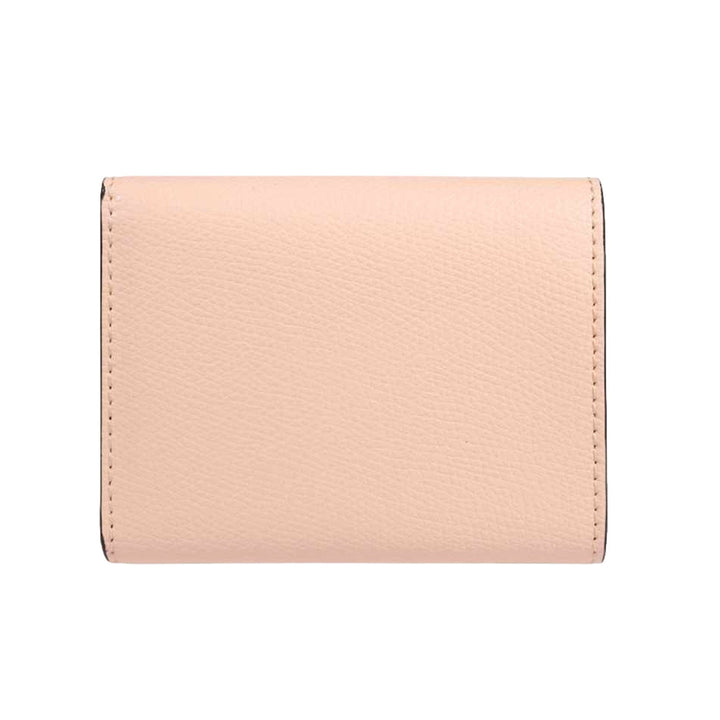 Fendi O'Lock Wallet Micro Trifold Rose Pink Tortora Gray Calf Leather