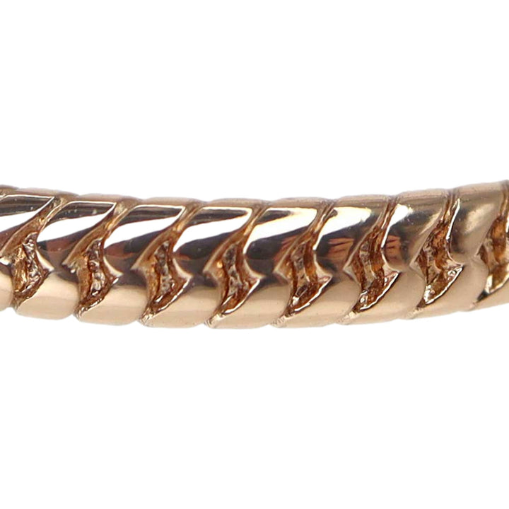 Fendi Baguette FF Logo Ring Rose Gold Twist Metal Band Size Medium