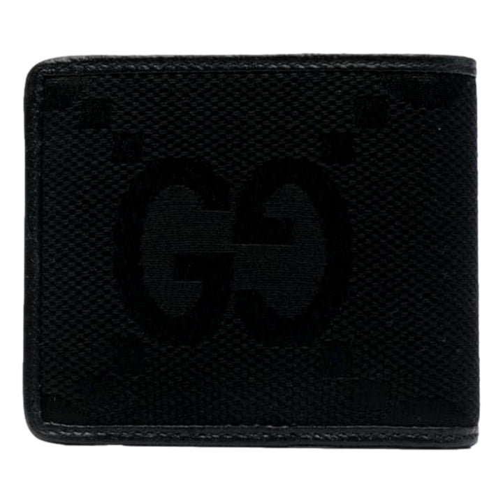 Gucci Jumbo GG Canvas Leather Black Bifold Wallet