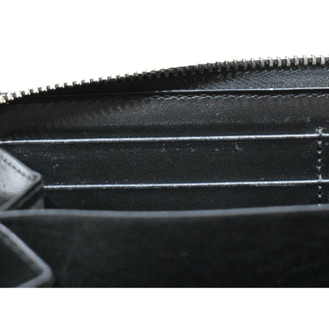 Gucci Black Leather Rainbow Blade Lightning Logo Long Wallet