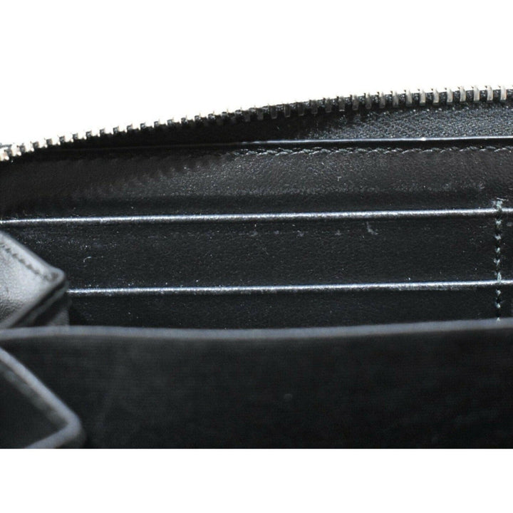 Gucci Black Leather Rainbow Blade Lightning Logo Long Wallet
