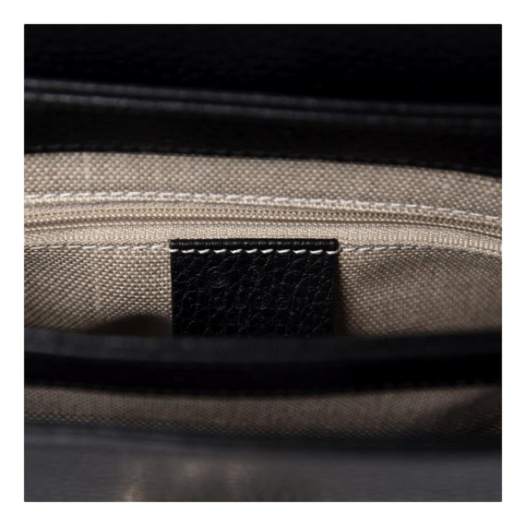 Gucci Dollar Calfskin Interlocking G Black Small Crossbody Bag 607720