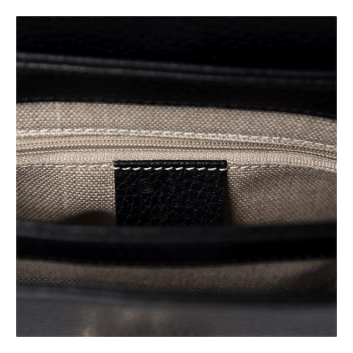 Gucci Dollar Calfskin Interlocking G Black Small Crossbody Bag 607720