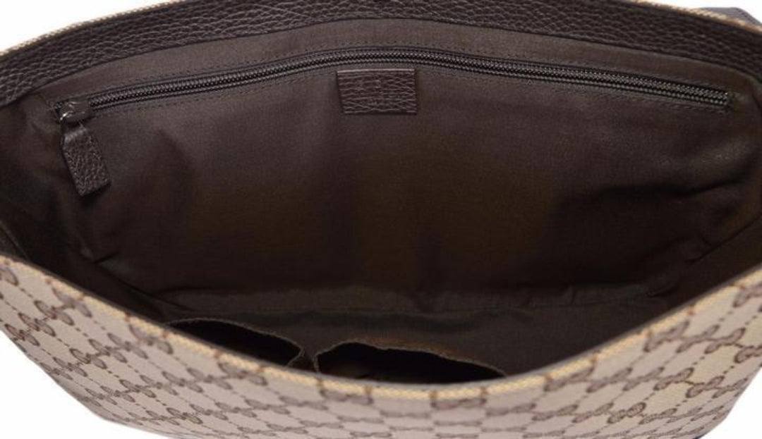 Gucci GG Guccissima Large Beige Canvas Crossbody Messenger Bag 449171