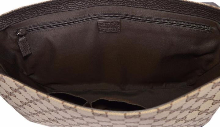 Gucci GG Guccissima Large Beige Canvas Crossbody Messenger Bag 449171
