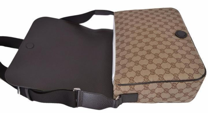 Gucci GG Guccissima Large Beige Canvas Crossbody Messenger Bag 449171