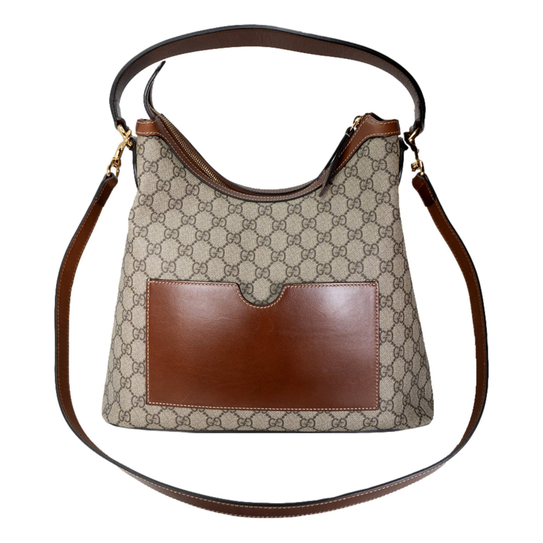 Gucci GG Logo Supreme Moon Beige Hobo Handbag
