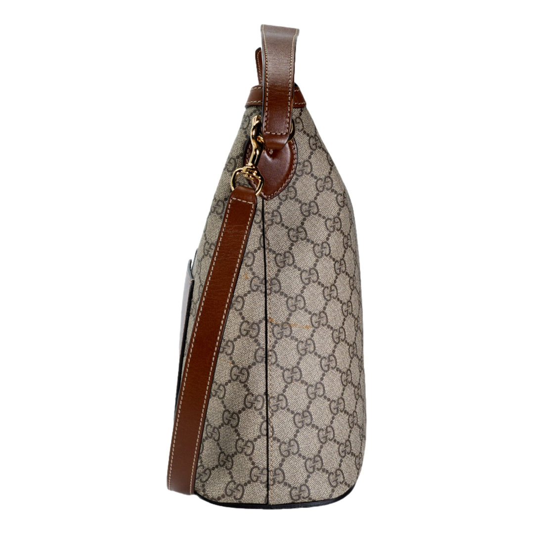 Gucci GG Logo Supreme Moon Beige Hobo Handbag