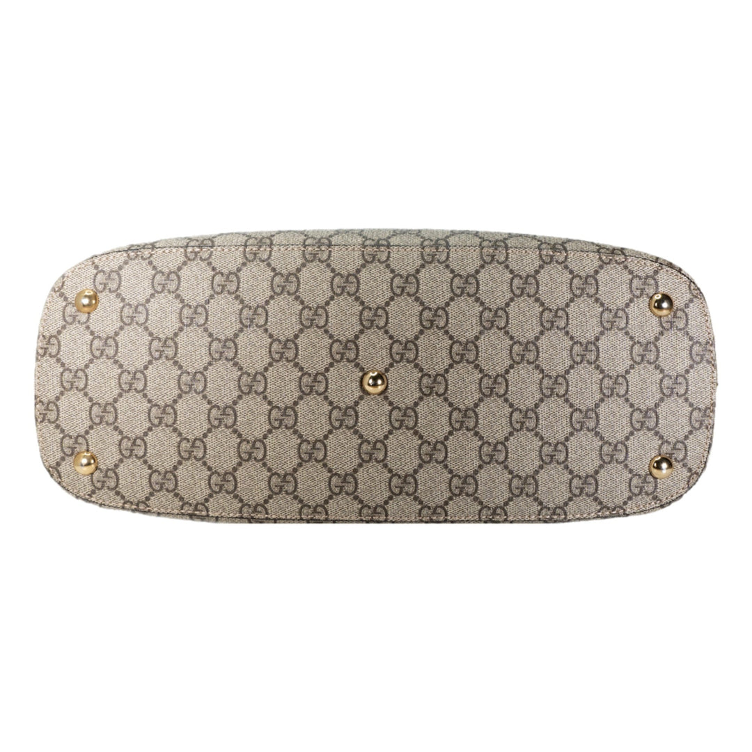 Gucci GG Logo Supreme Moon Beige Hobo Handbag